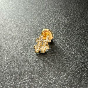 Michael Kors Pavé Gold Hashtag Pin